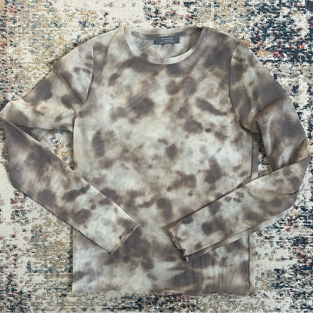 Primark Gray Mesh Girl Top
